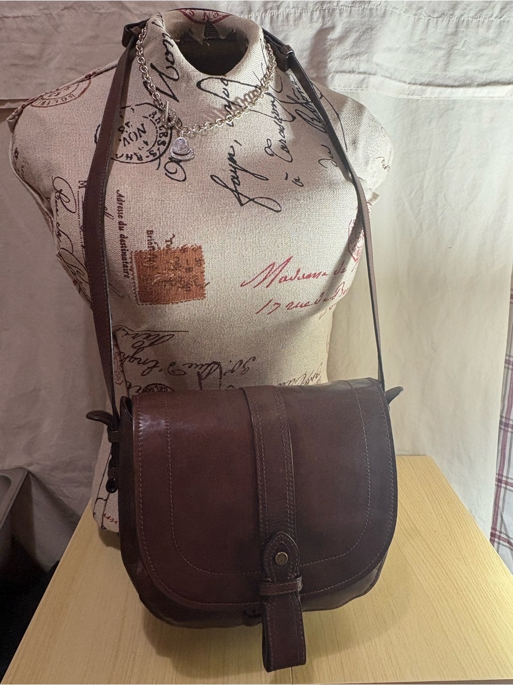 Brooks Brother Brown Leather Crossbody Saddle Bag